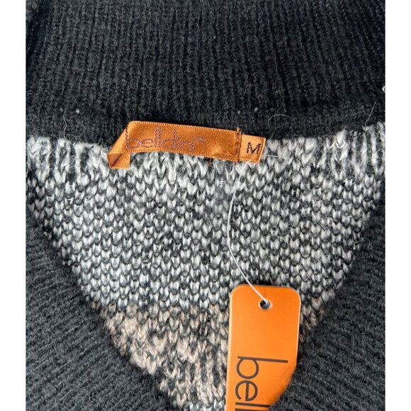 Belldini Black, White & Mocha Patterned Sleeveless Knit Sweater Vest Size Medium - Picture 11 of 16